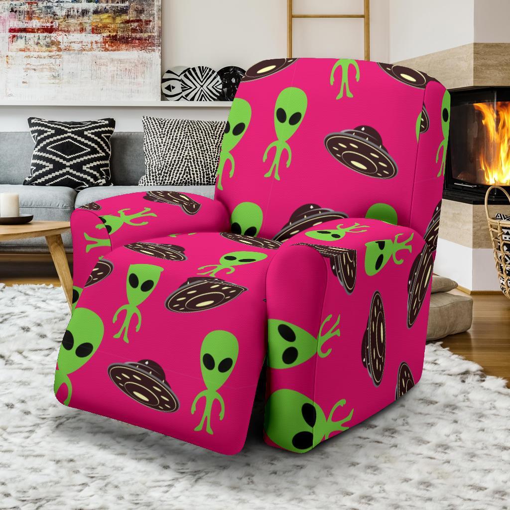 Alien Ufo Pink Pattern Print Recliner Cover-grizzshop