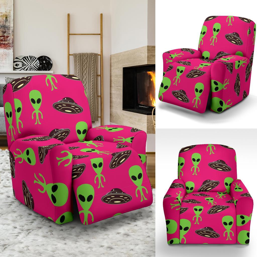 Alien Ufo Pink Pattern Print Recliner Cover-grizzshop