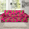 Alien Ufo Pink Pattern Print Sofa Covers-grizzshop