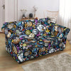 Alien Ufo Psychedelic Pattern Print Loveseat Cover-grizzshop