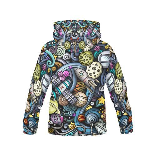 Alien Ufo Psychedelic Pattern Print Men Pullover Hoodie-grizzshop