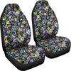 Alien Ufo Psychedelic Pattern Print Universal Fit Car Seat Cover-grizzshop