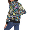 Alien Ufo Psychedelic Pattern Print Women Casual Bomber Jacket-grizzshop