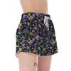 Alien Ufo Psychedelic Pattern Print Women's Shorts-grizzshop