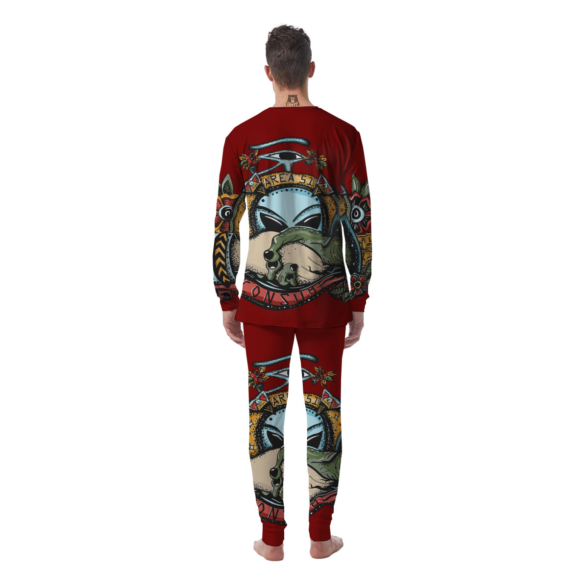 Aliens Area 51 Print Men's Pajamas-grizzshop