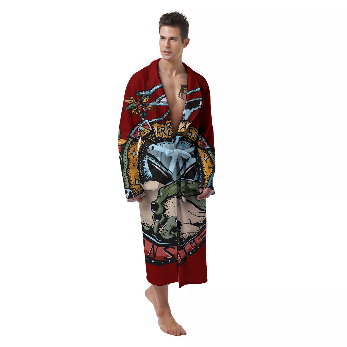 Aliens Area 51 Print Men's Robe-grizzshop