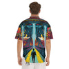 Aliens Invade earth Print Men's Short Sleeve Shirts-grizzshop