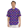 Aliens UFO Pixel Print Pattern Men's Short Sleeve Shirts-grizzshop