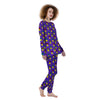 Aliens UFO Pixel Print Pattern Women's Pajamas-grizzshop