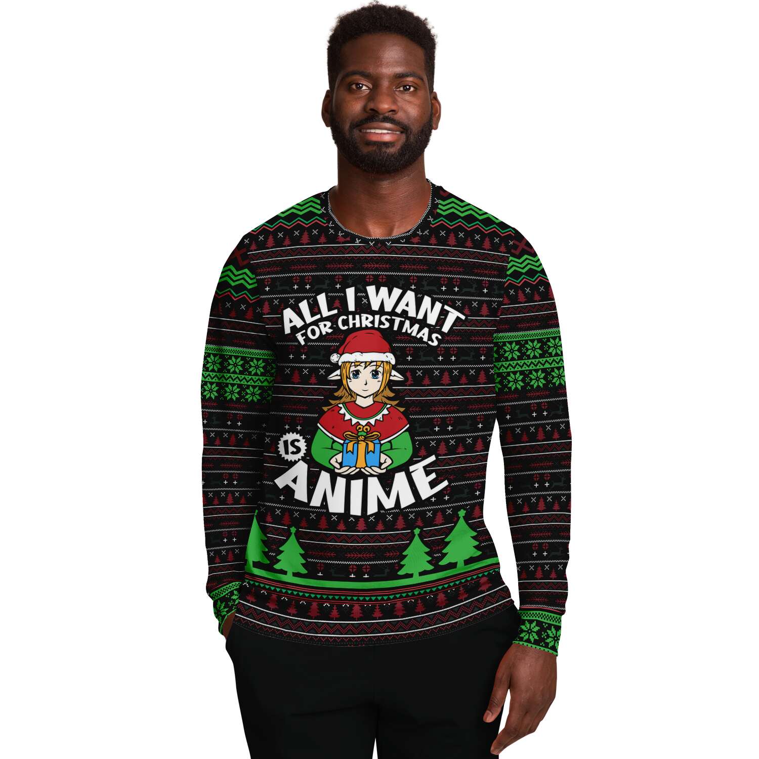 All I Want For Christmas is Anime Ugly Christmas Sweater-grizzshop