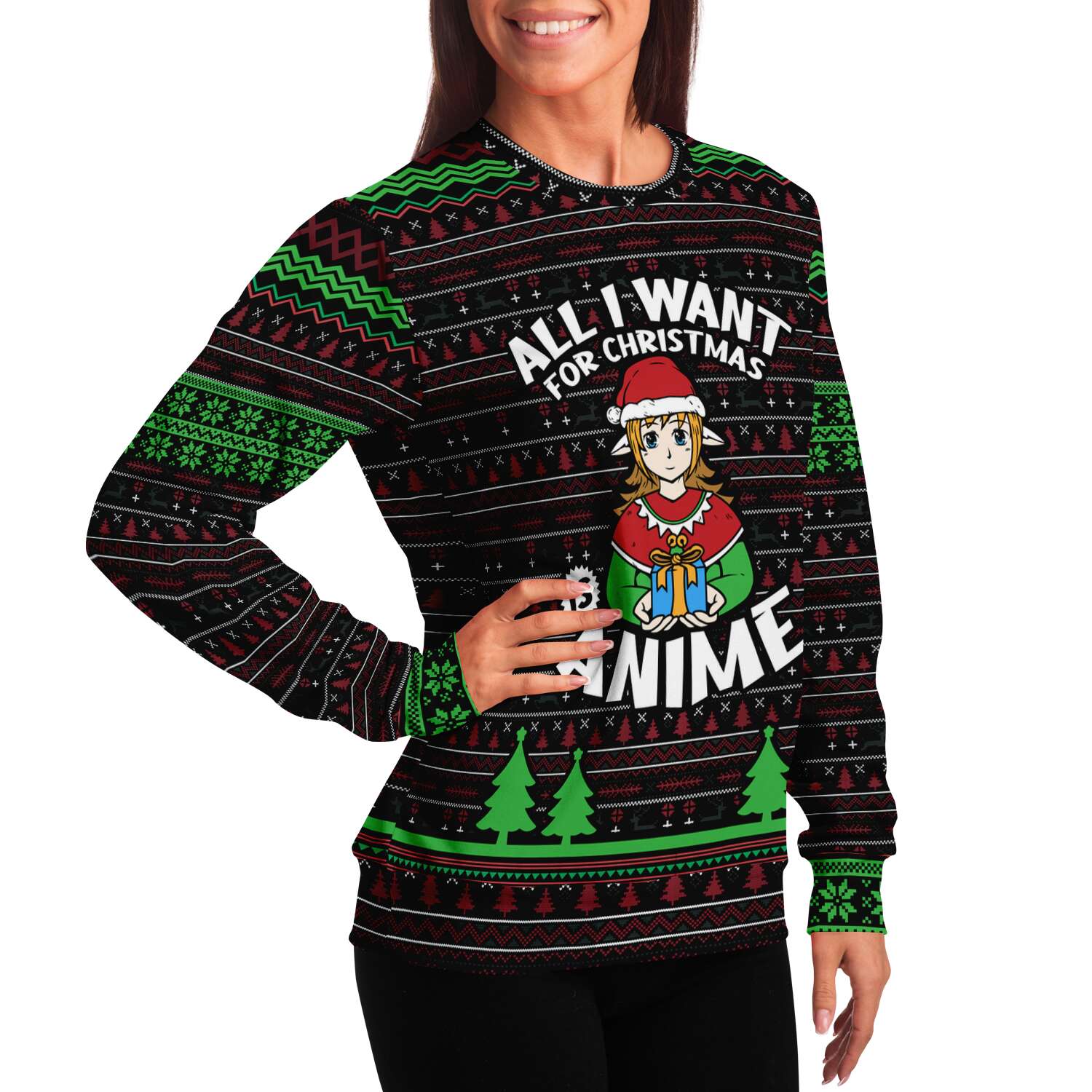 All I Want For Christmas is Anime Ugly Christmas Sweater-grizzshop
