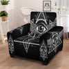 All Seeing Eye Black And Silver Print Armchair Slipcover-grizzshop