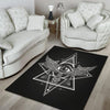 All Seeing Eye Black And Silver Print Floor Mat-grizzshop