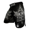 All Seeing Eye Black And Silver Print MMA Shorts-grizzshop
