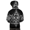 All Seeing Eye Black And Silver Print Men's Hoodie-grizzshop