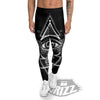 All Seeing Eye Black And Silver Print Men's Leggings-grizzshop