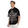 All Seeing Eye Black And Silver Print Men's Short Sleeve Shirts-grizzshop