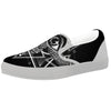 All Seeing Eye Black And Silver Print White Slip On Shoes-grizzshop