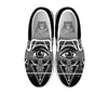 All Seeing Eye Black And Silver Print White Slip On Shoes-grizzshop