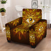 All Seeing Eye Gold Print Armchair Slipcover-grizzshop