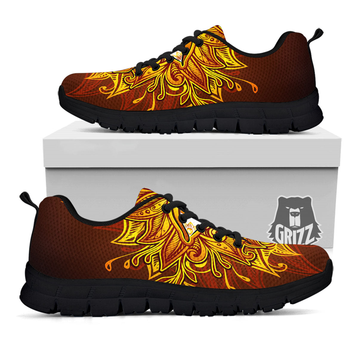 All Seeing Eye Gold Print Black Sneaker-grizzshop