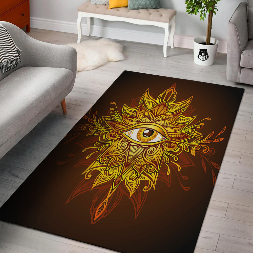 All Seeing Eye Gold Print Floor Mat-grizzshop