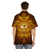 All Seeing Eye Gold Print Men's Hawaiian Shirt-grizzshop