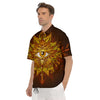 All Seeing Eye Gold Print Men's Short Sleeve Shirts-grizzshop