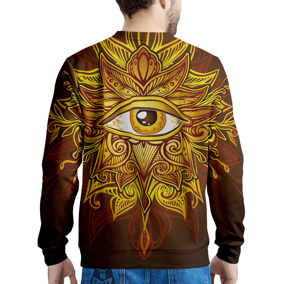 All Seeing Eye Gold Print Men's Sweatshirt-grizzshop
