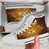 All Seeing Eye Gold Print White High Top Shoes-grizzshop