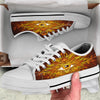All Seeing Eye Gold Print White Low Top Shoes-grizzshop