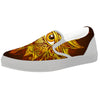 All Seeing Eye Gold Print White Slip On Shoes-grizzshop