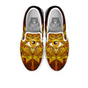 All Seeing Eye Gold Print White Slip On Shoes-grizzshop