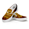 All Seeing Eye Gold Print White Slip On Shoes-grizzshop
