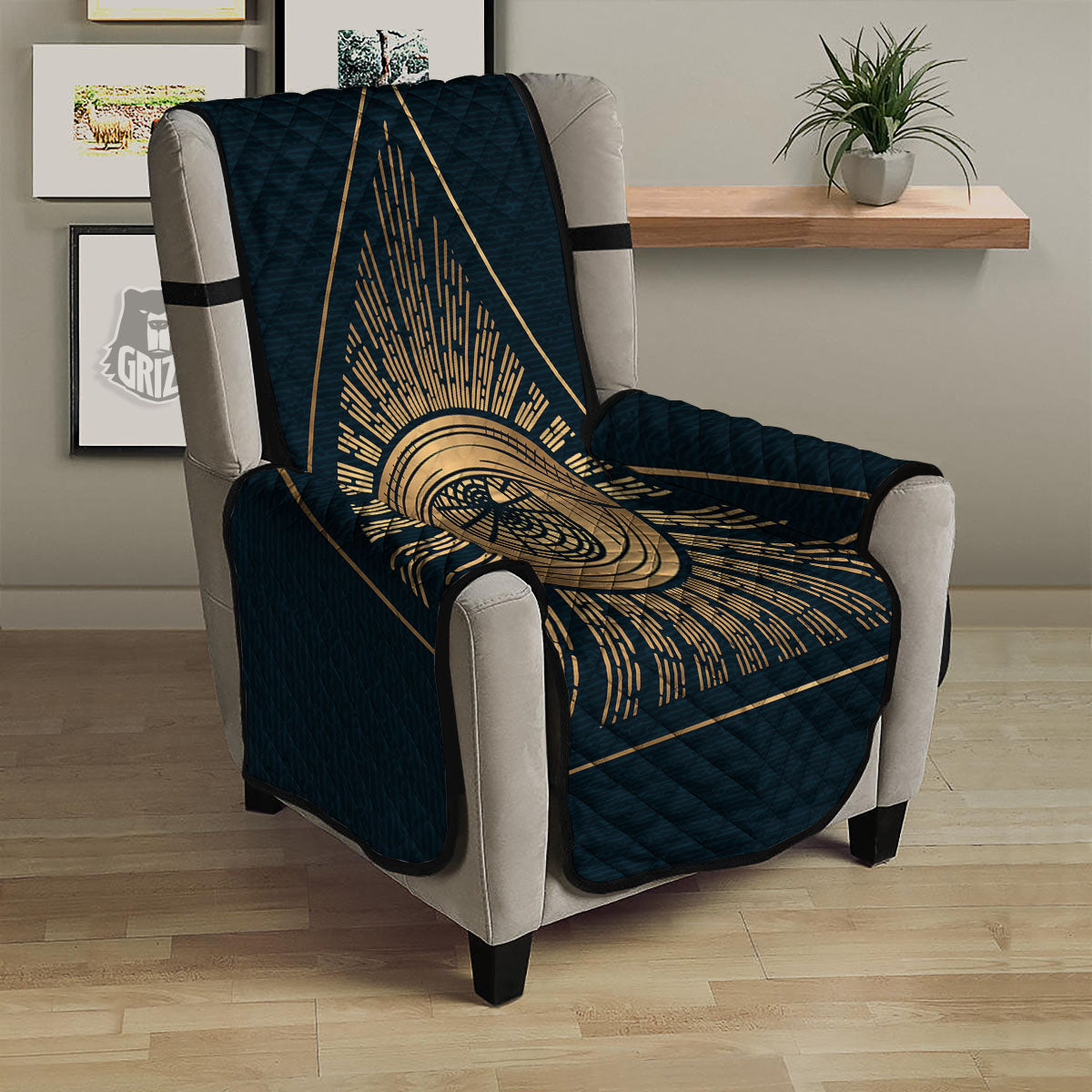 All Seeing Eye Masonic Print Armchair Protector-grizzshop