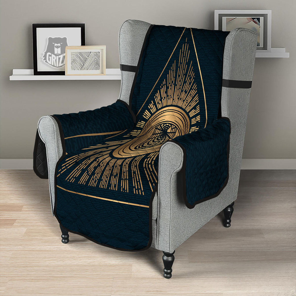 All Seeing Eye Masonic Print Armchair Protector-grizzshop