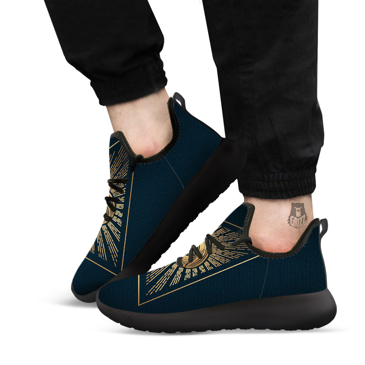 All Seeing Eye Masonic Print Black Athletic Shoes-grizzshop