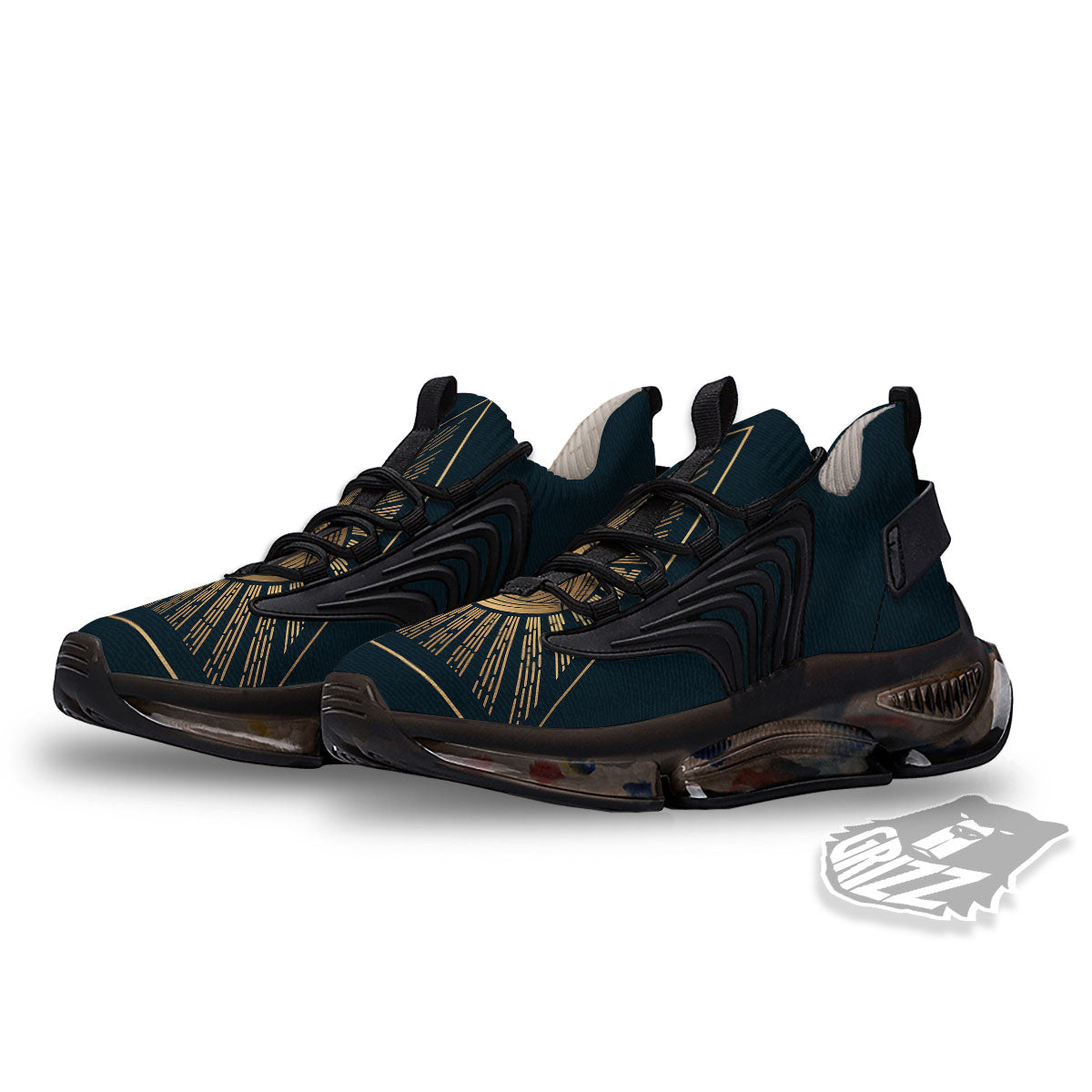 All Seeing Eye Masonic Print Black Gym Shoes-grizzshop