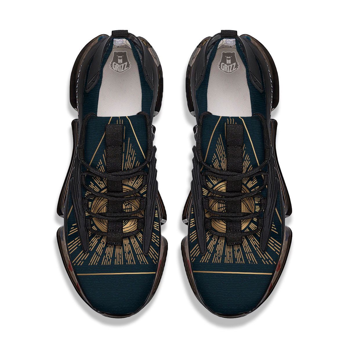 All Seeing Eye Masonic Print Black Gym Shoes-grizzshop