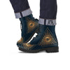 All Seeing Eye Masonic Print Leather Boots-grizzshop