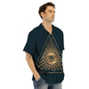 All Seeing Eye Masonic Print Men's Hawaiian Shirt-grizzshop