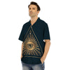 All Seeing Eye Masonic Print Men's Hawaiian Shirt-grizzshop