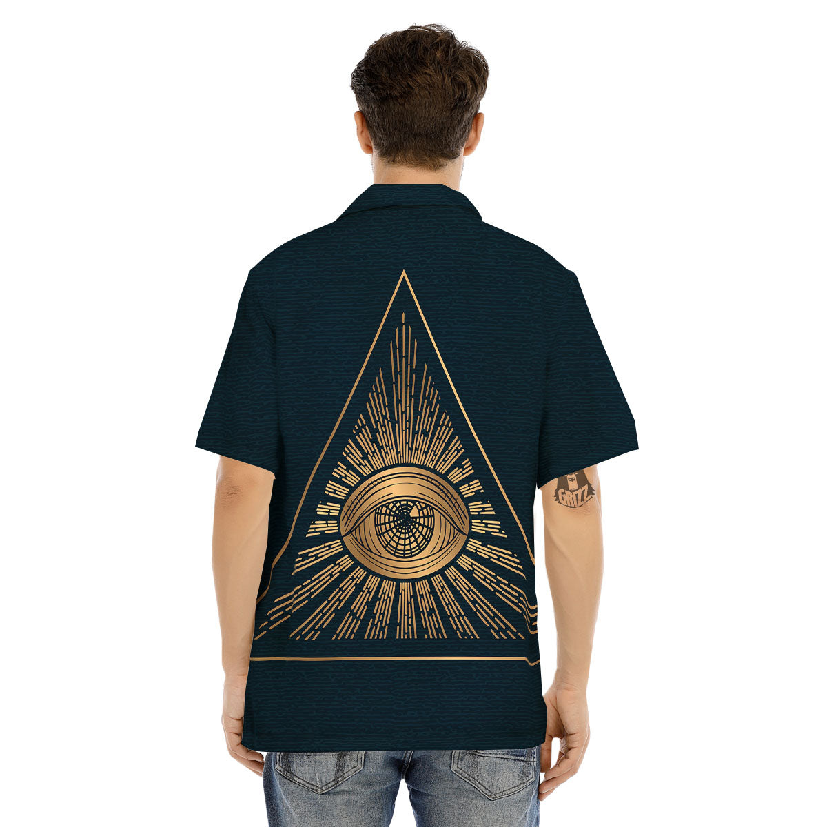 All Seeing Eye Masonic Print Men's Hawaiian Shirt-grizzshop