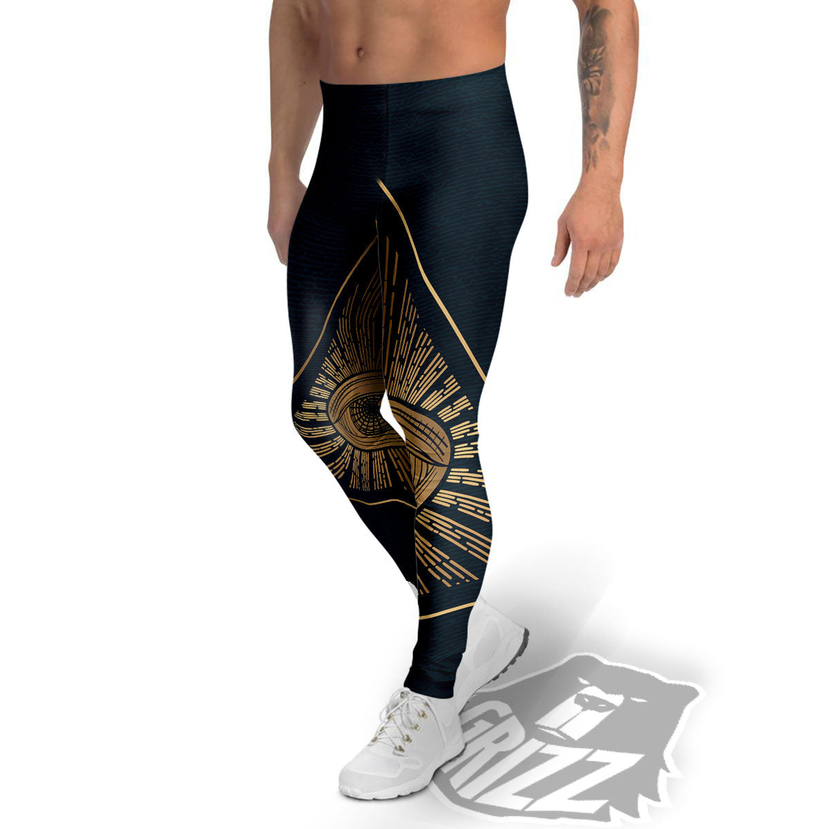 All Seeing Eye Masonic Print Men's Leggings-grizzshop