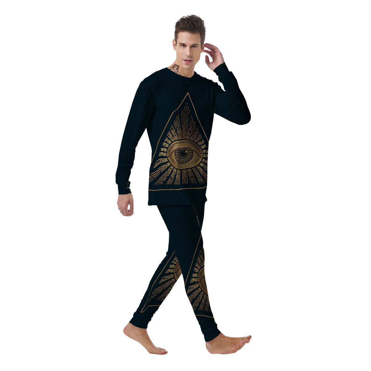 All Seeing Eye Masonic Print Men's Pajamas-grizzshop