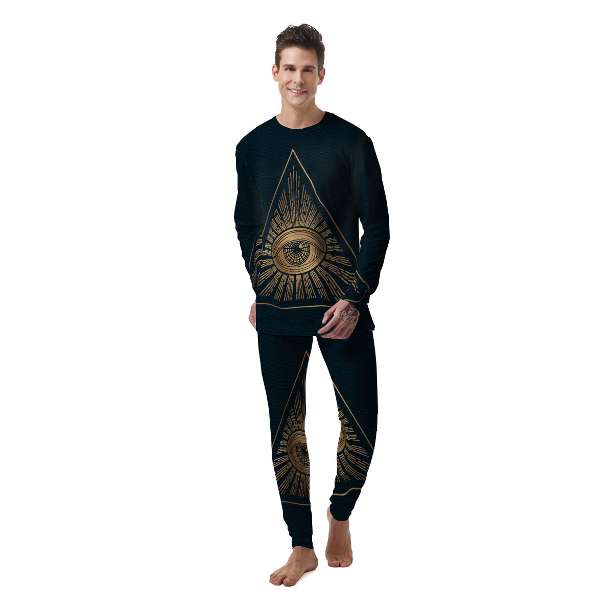 All Seeing Eye Masonic Print Men's Pajamas-grizzshop
