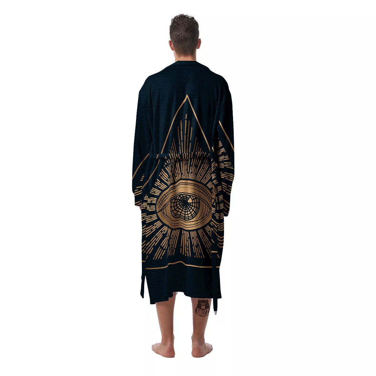 All Seeing Eye Masonic Print Men's Robe-grizzshop