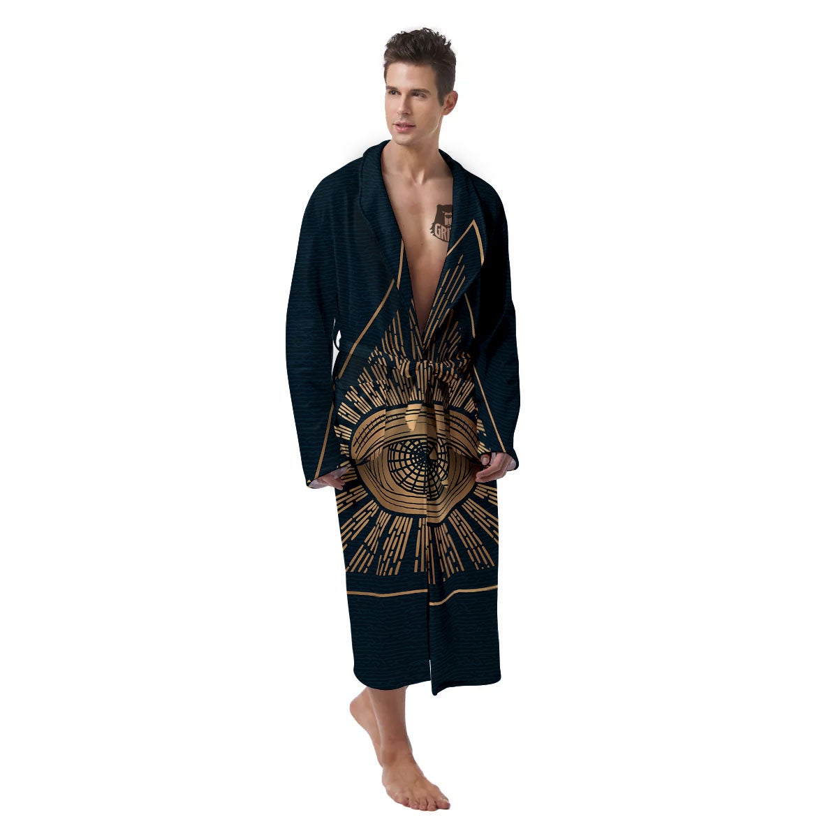 All Seeing Eye Masonic Print Men's Robe-grizzshop