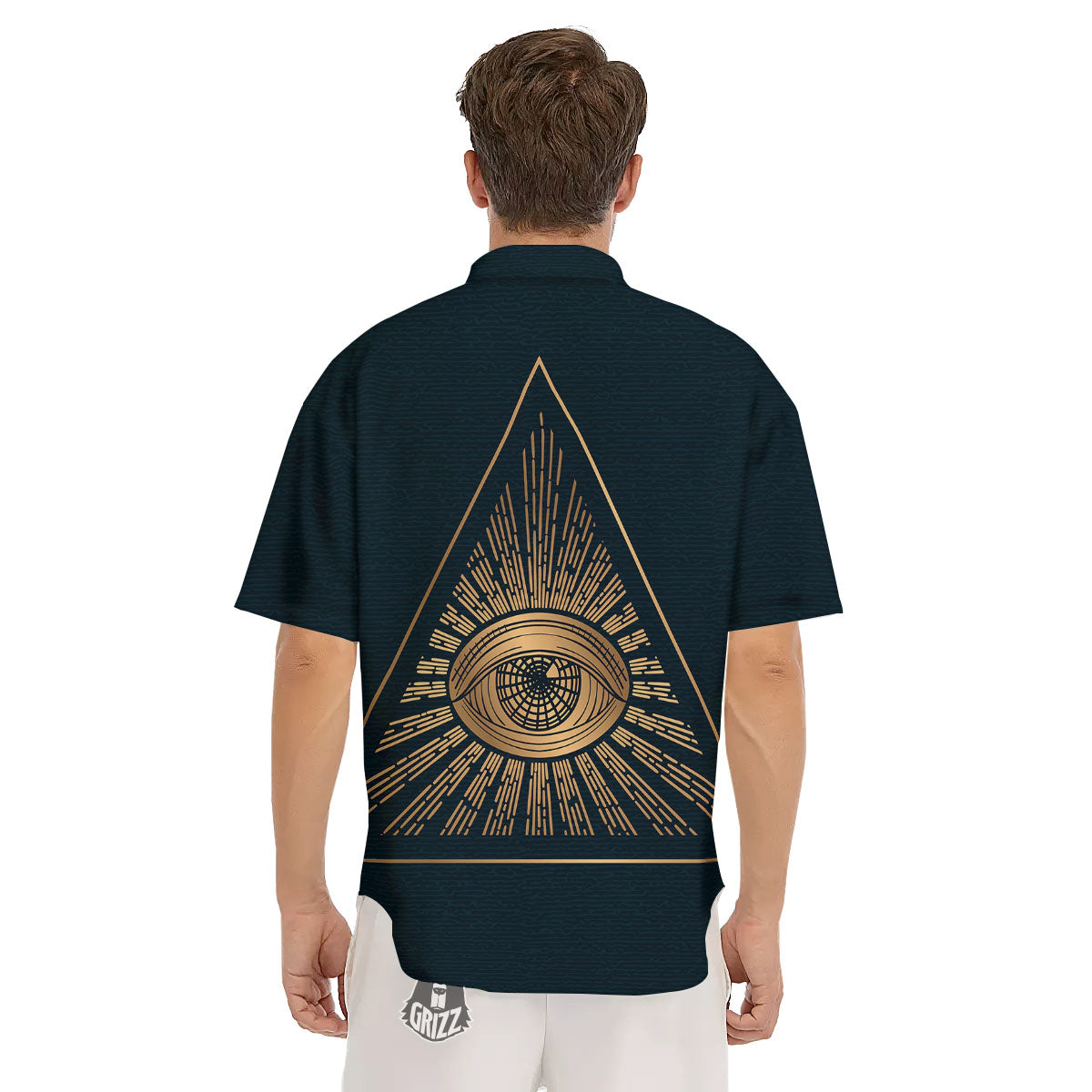 All Seeing Eye Masonic Print Men's Short Sleeve Shirts-grizzshop