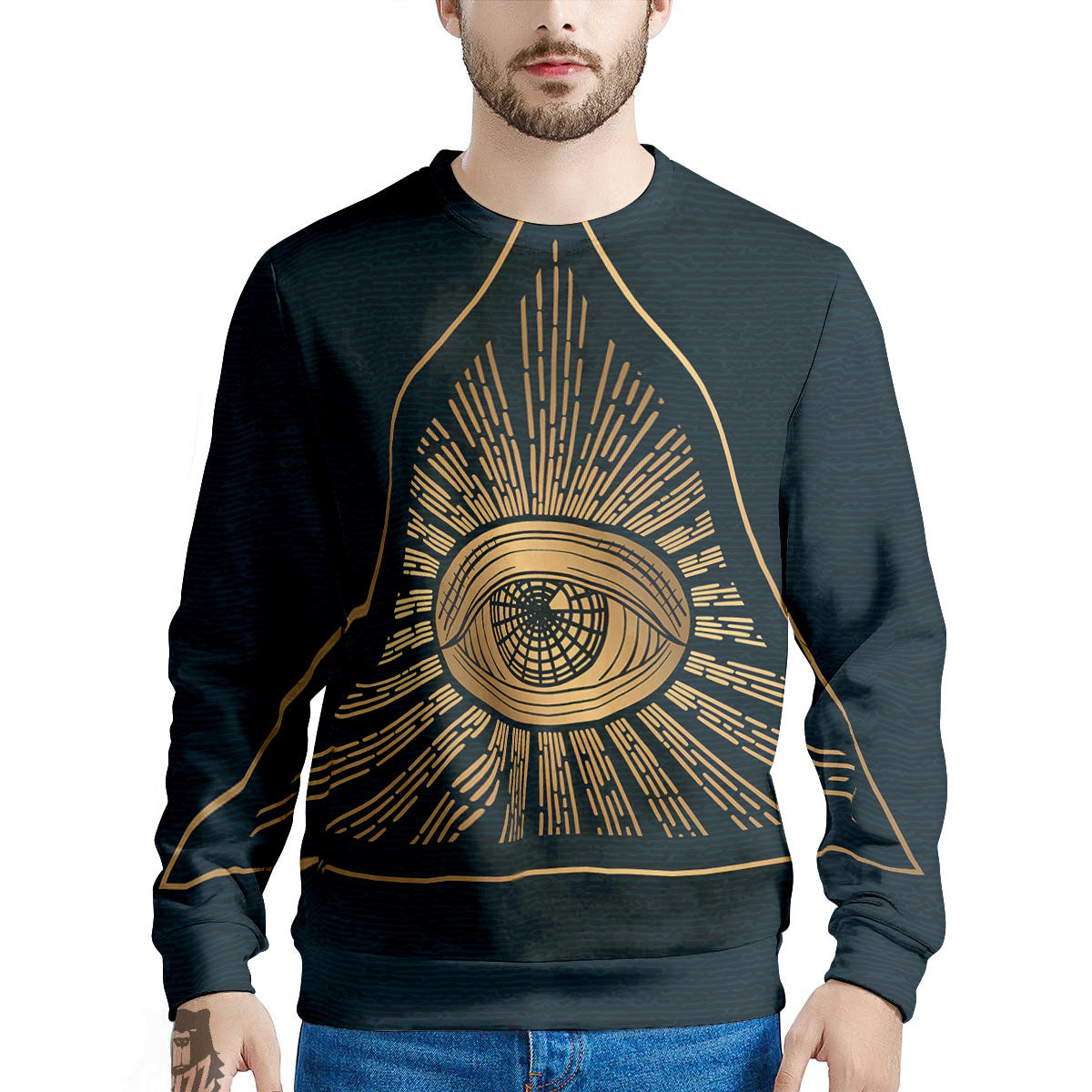 All Seeing Eye Masonic Print Men's Sweatshirt-grizzshop